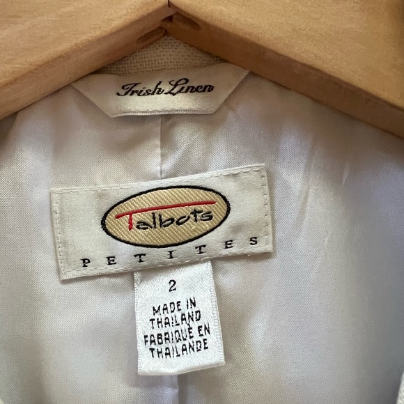 TALBOTS WOMEN IRISH LINEN CREAM JACKET - Picture 3 of 16